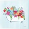 Floral Bathroom Light Blue by Farida Zaman 14" x 14" Canvas Wall Art (Set of 2)